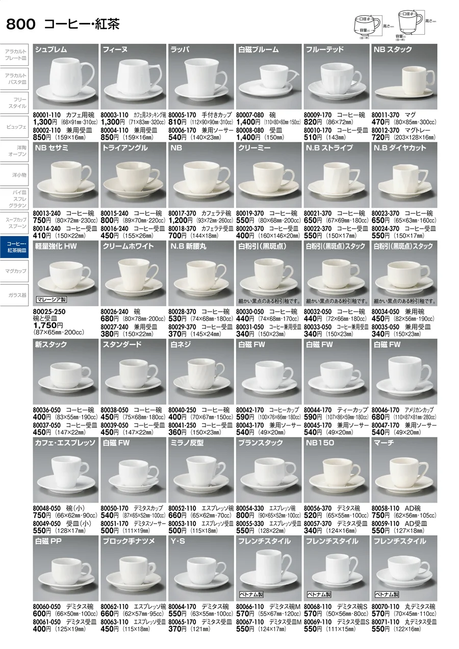 コーヒー･紅茶･マグ ページ800