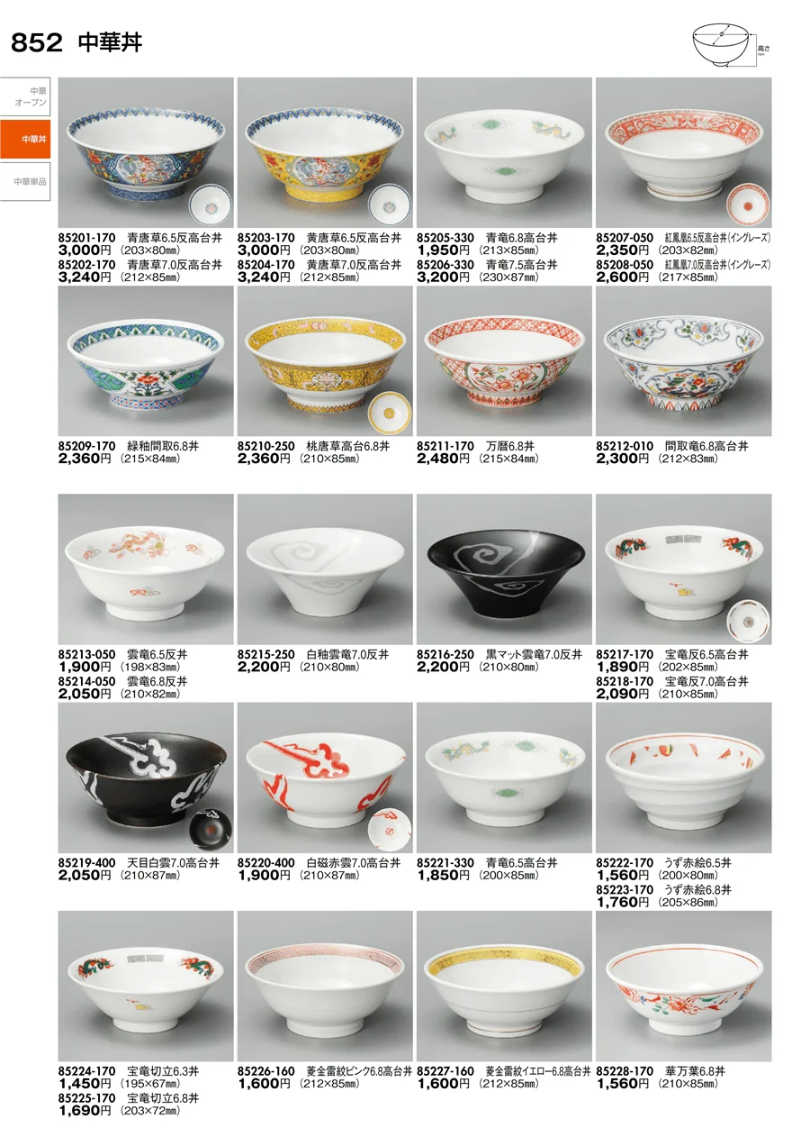 中華丼・中華単品 ページ852