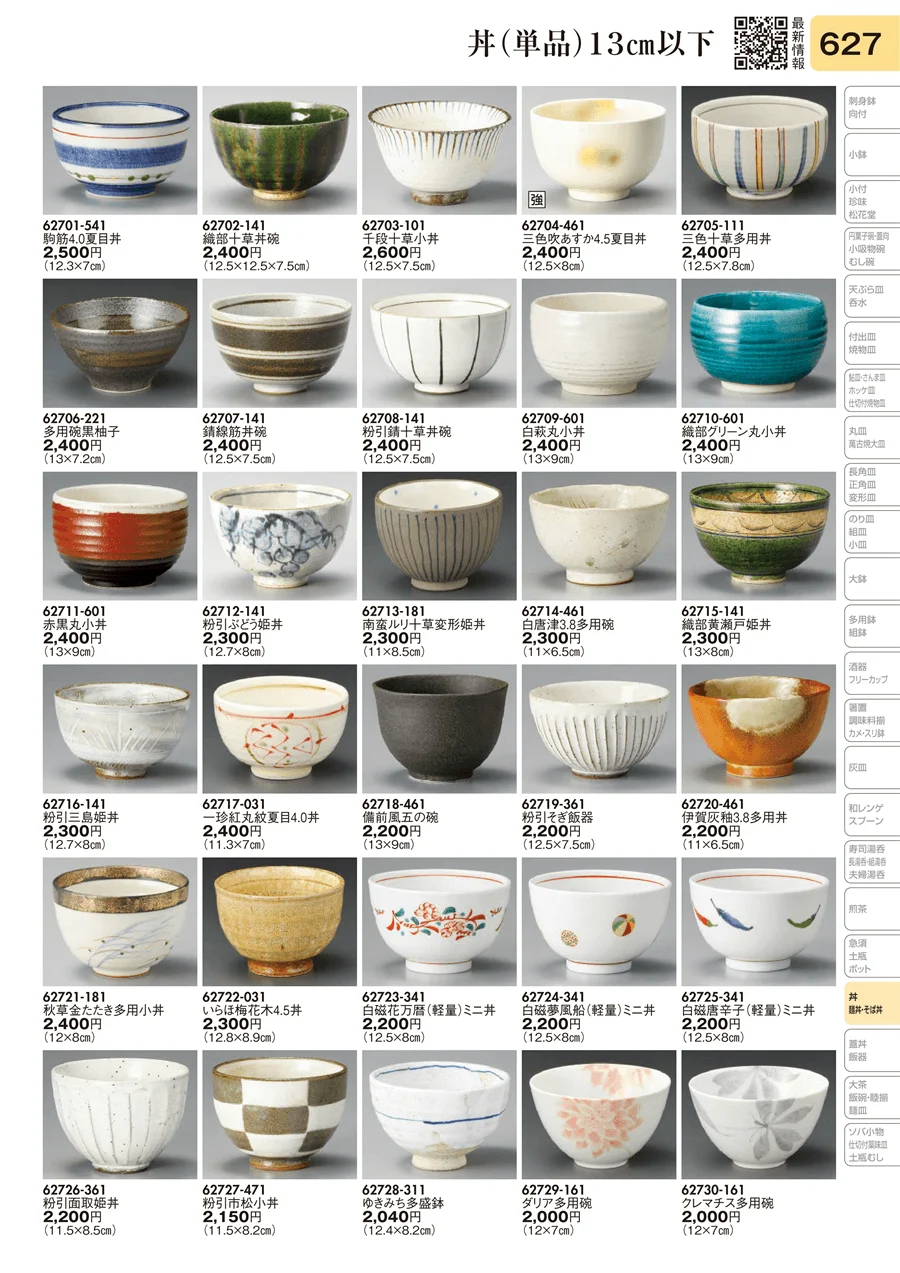 丼（単品）13㎝以下 ページ627