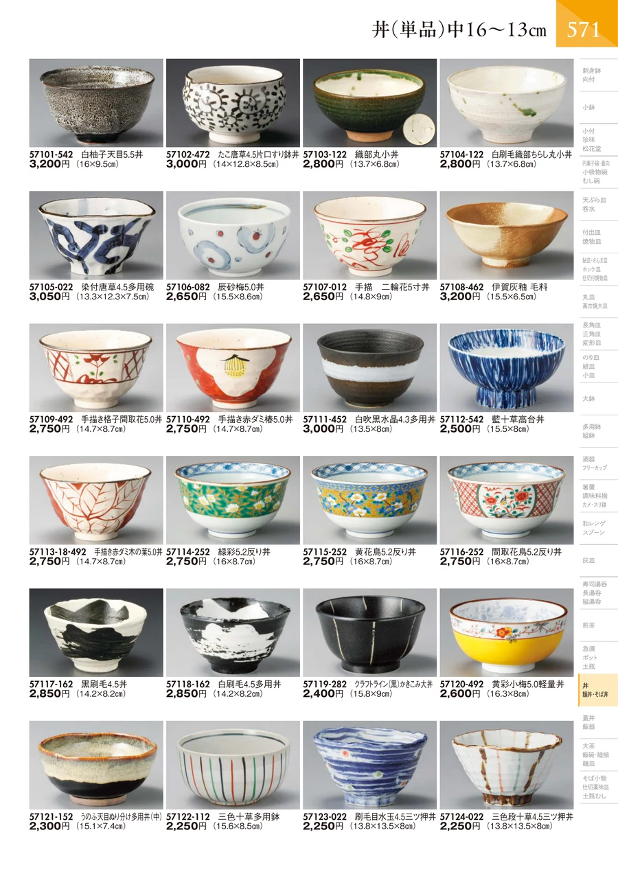 丼（単品）中16～13㎝ ページ572
