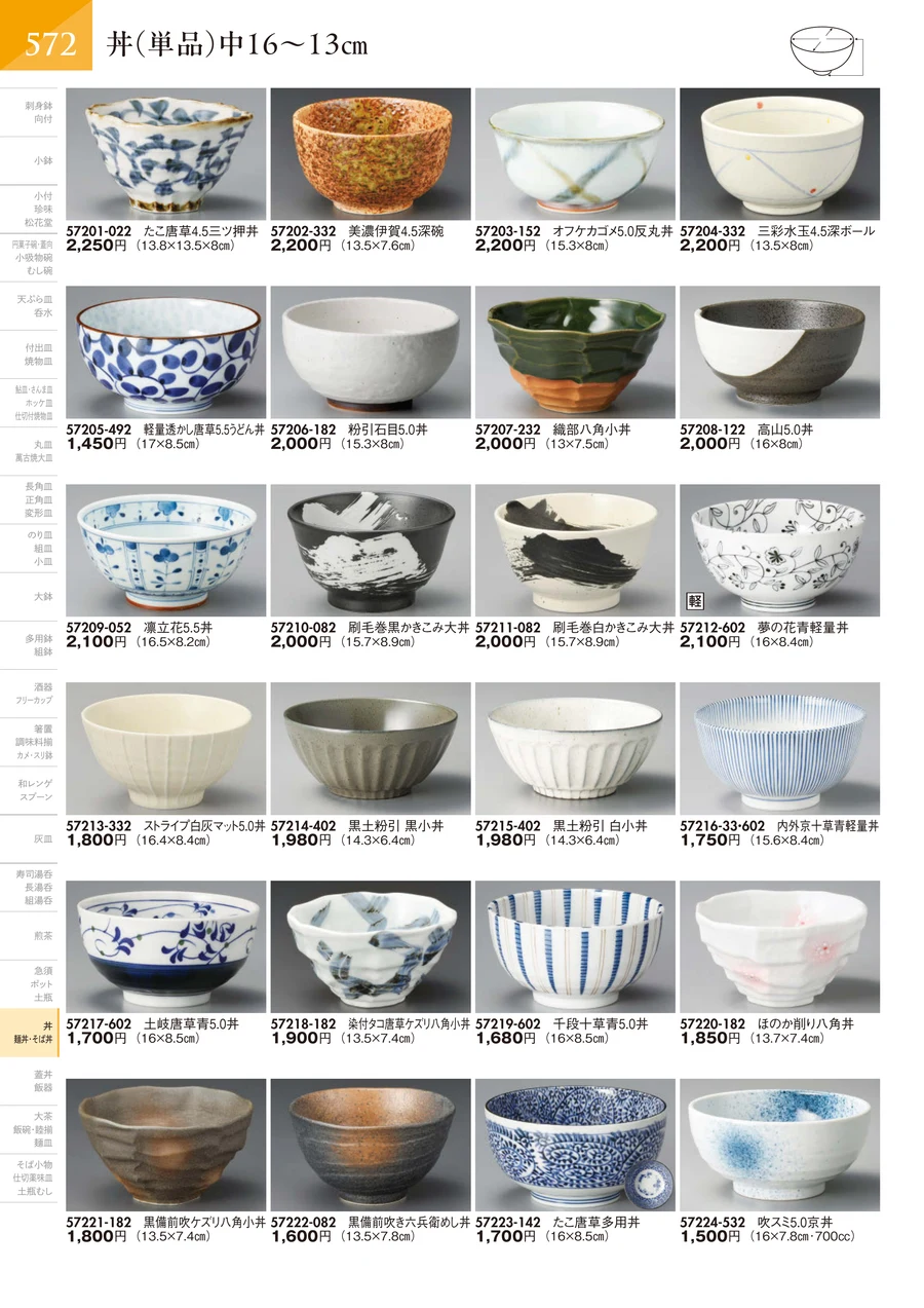 丼（単品）中16～13㎝ ページ573