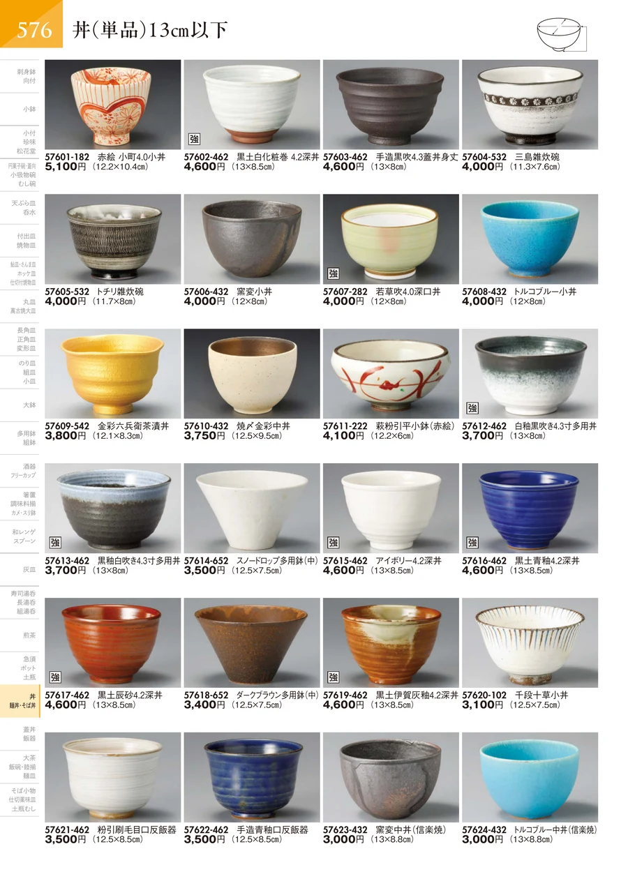 丼（単品）13㎝以下 ページ577