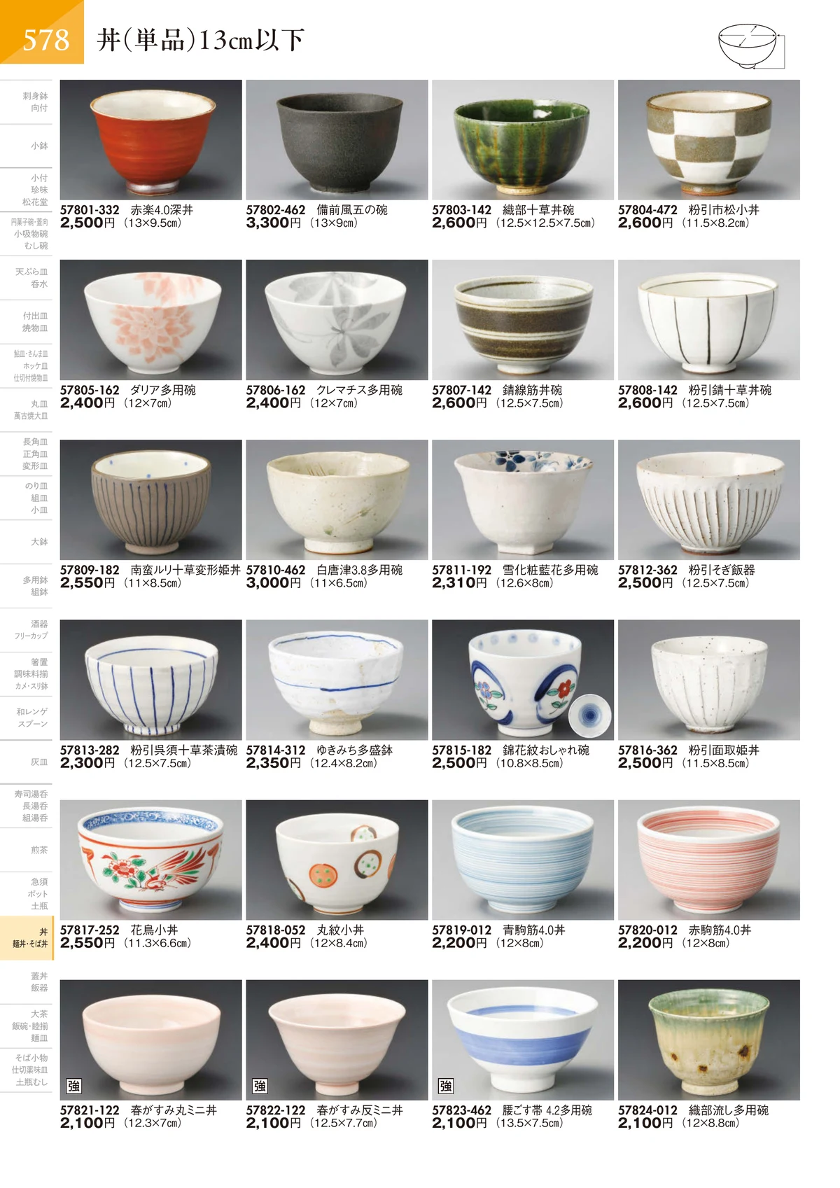 陶里vol.32・ページ番号579・丼（単品）13㎝以下