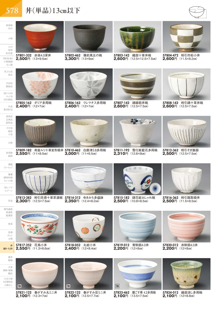 丼（単品）13㎝以下 ページ579