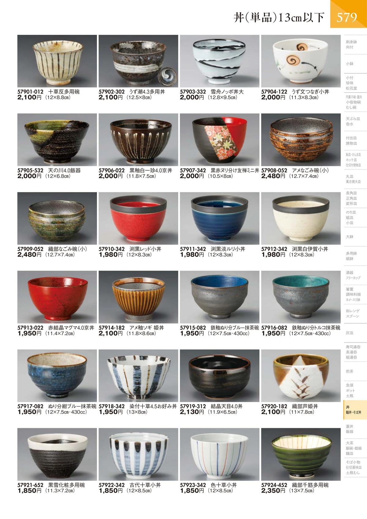 陶里vol.32・ページ番号580・丼（単品）13㎝以下