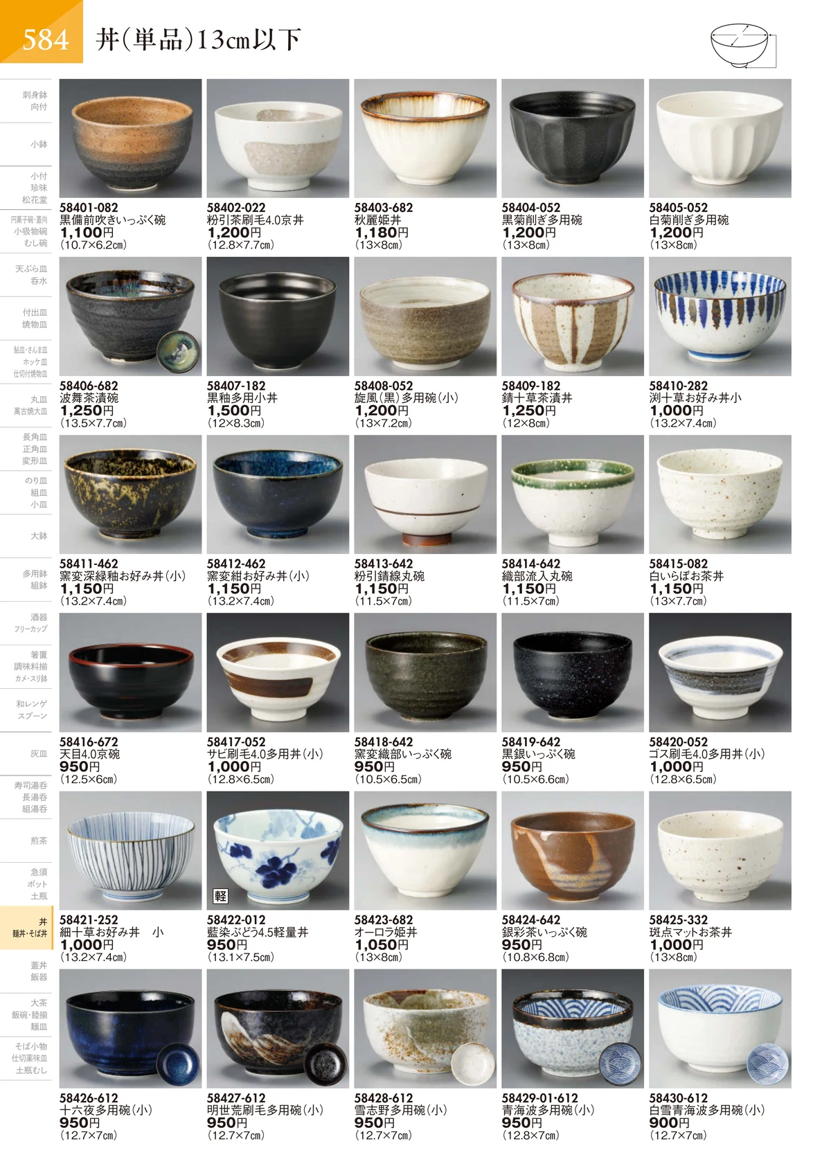 陶里vol.32・ページ番号585・丼（単品）13㎝以下
