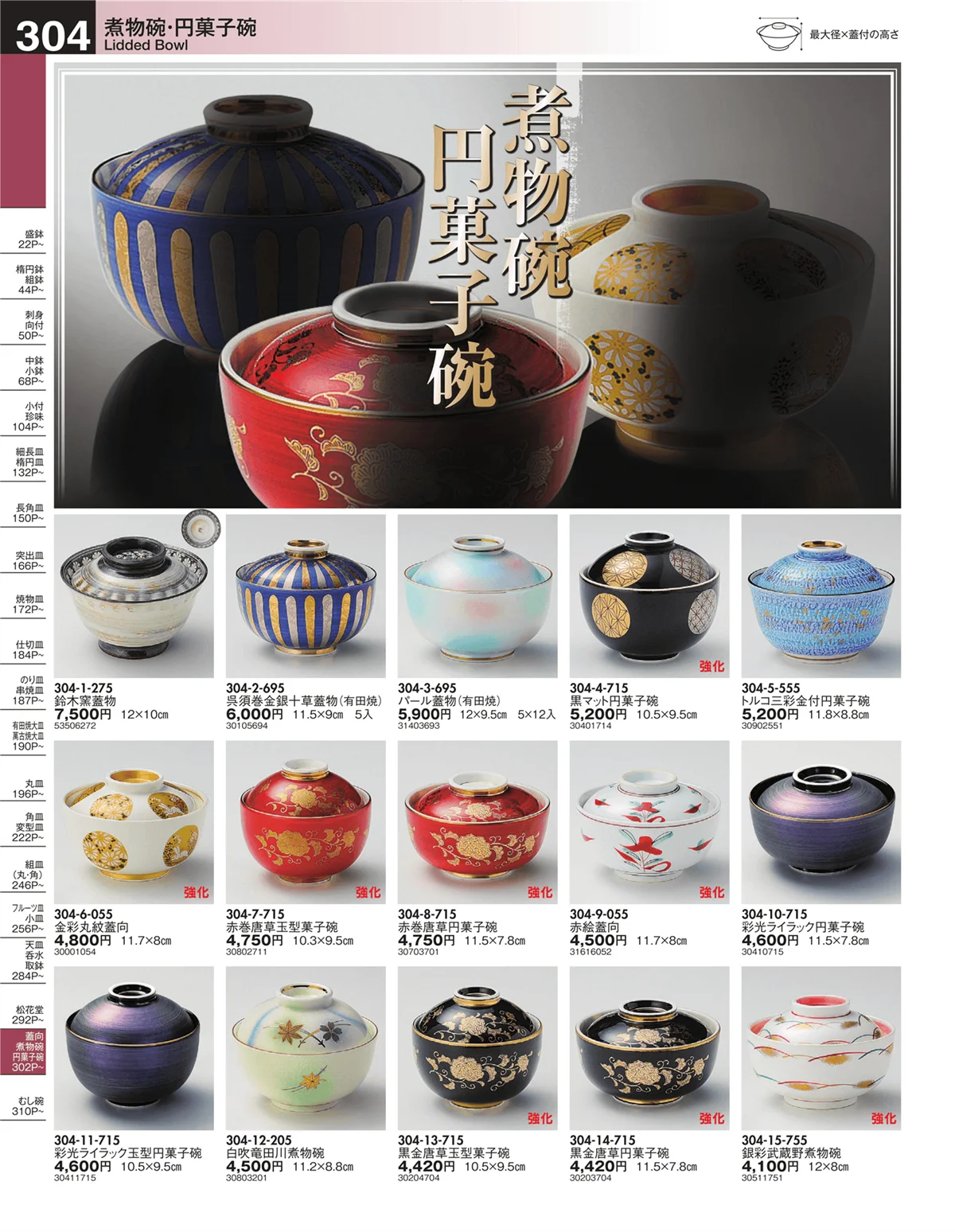 うつわ・ページ番号304・煮物碗・円菓子碗