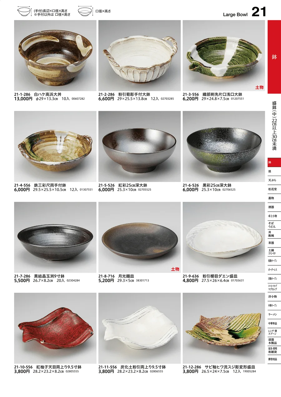 盛鉢（中）（22cm以上30cm未満） ページ21