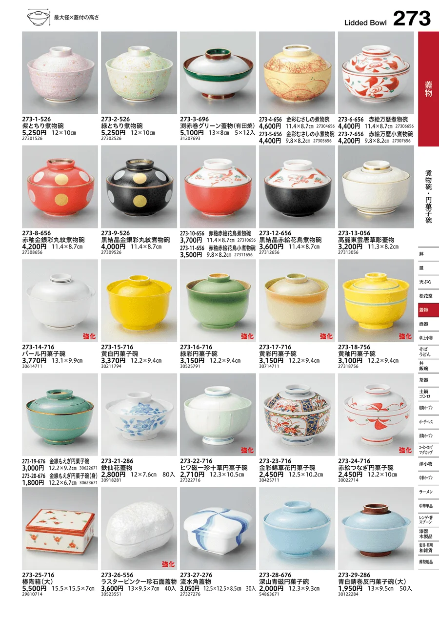 煮物碗・円菓子碗 ページ273