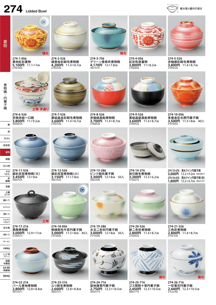 煮物碗・円菓子碗 ページ274
