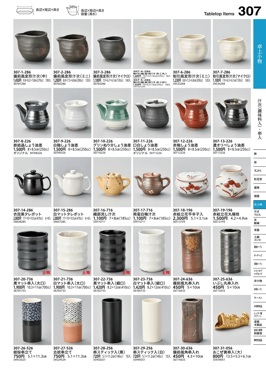 汁次（調味料入）・串入 ページ307