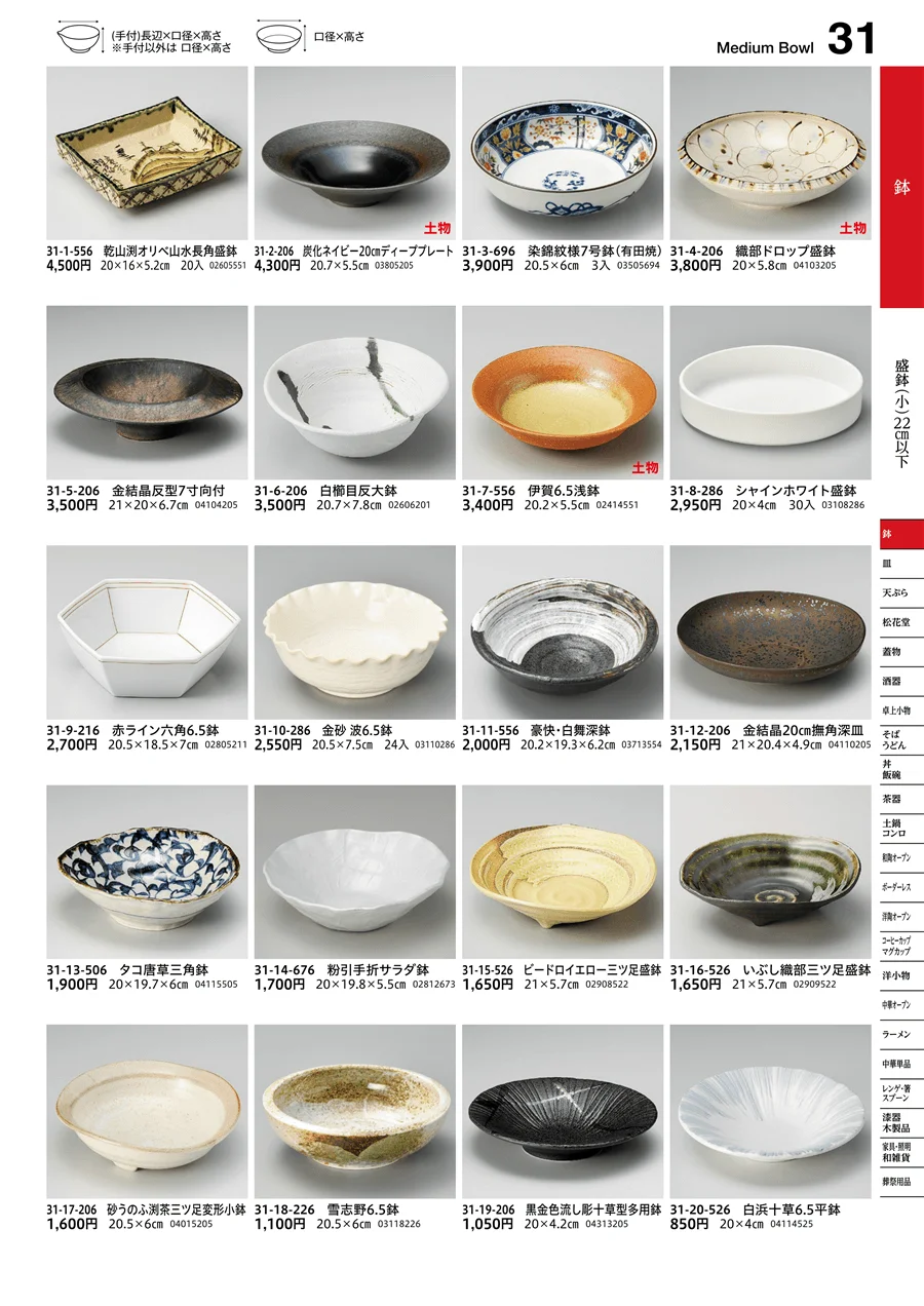 盛鉢（小）（22cm以下） ページ31