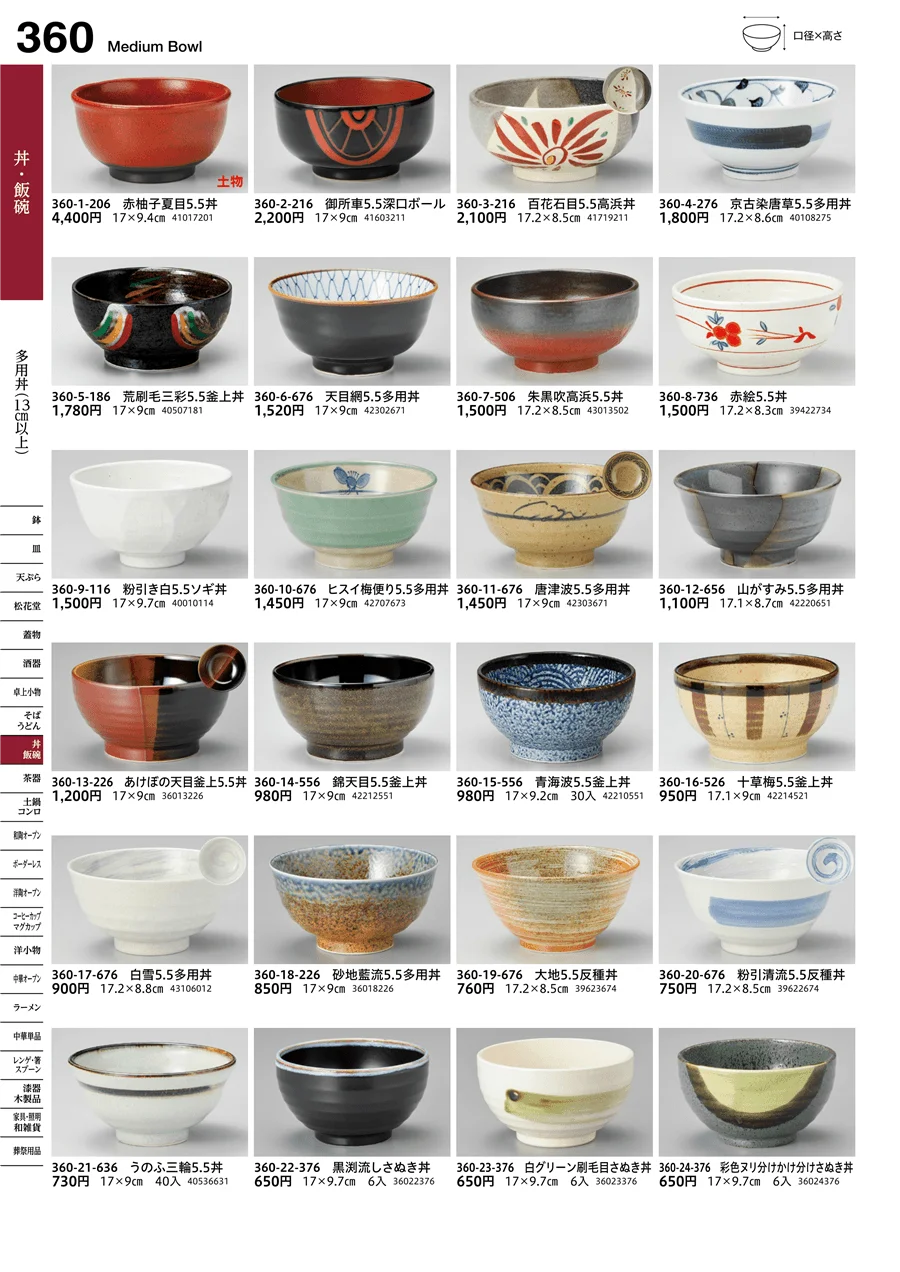 多用丼（13cm以上） ページ360