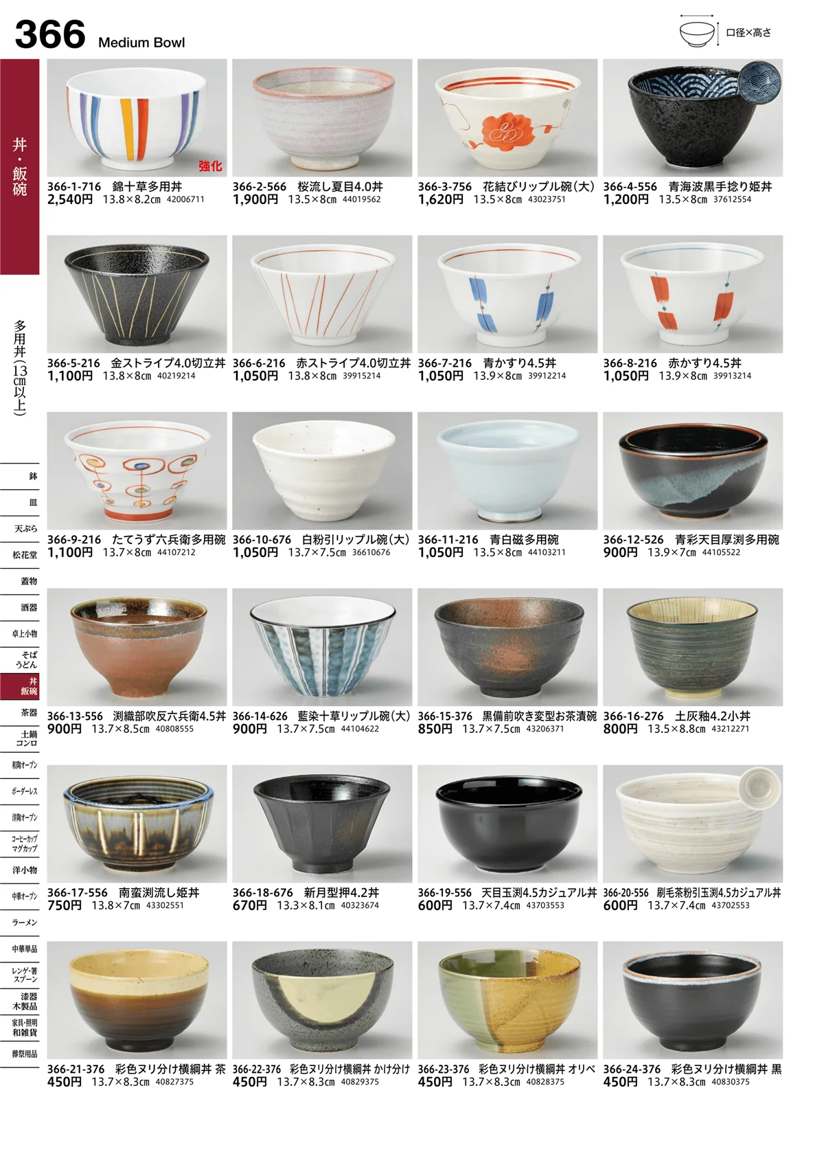 うつわvol.16・ページ番号366・多用丼（13cm以上）
