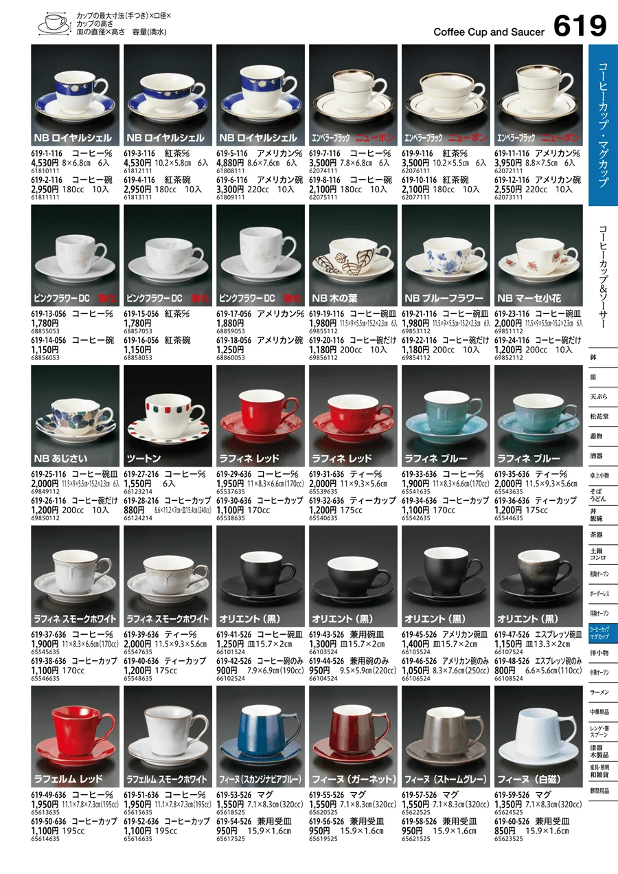 コーヒーカップ＆ソーサー ページ619