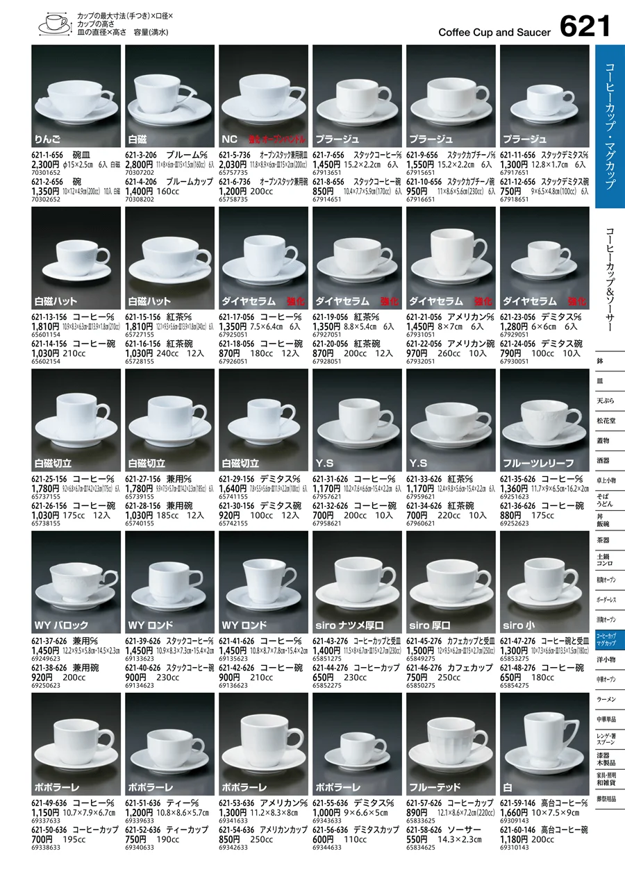 コーヒーカップ＆ソーサー ページ621
