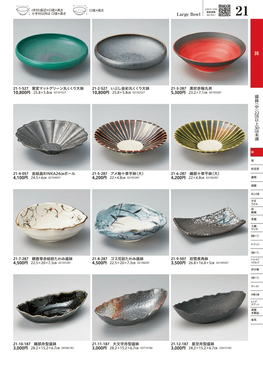 盛鉢（中）（22cm以上30cm未満） ページ21