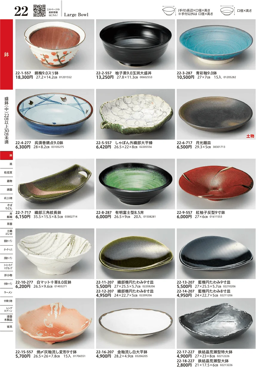 盛鉢（中）（22cm以上30cm未満） ページ22