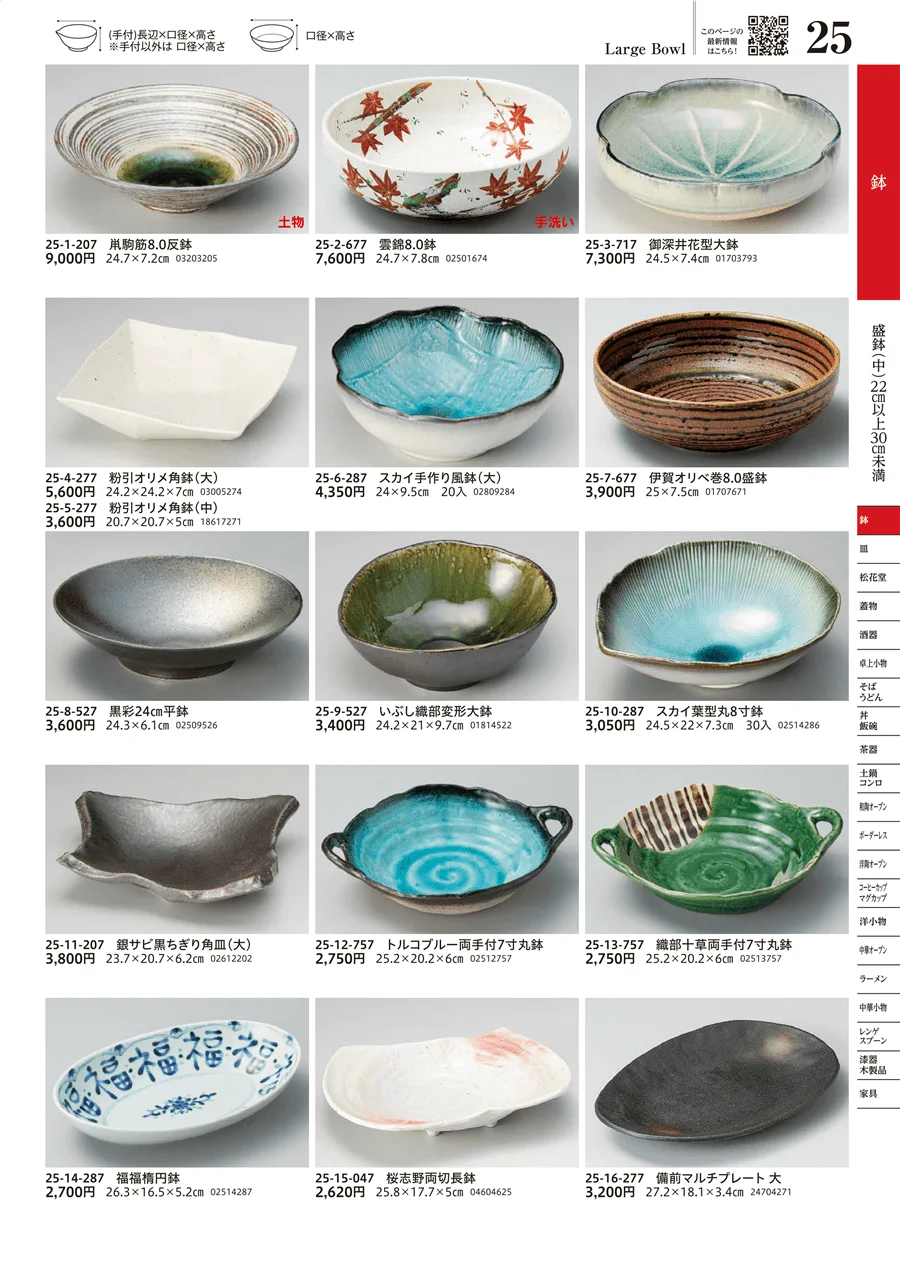 盛鉢（中）（22cm以上30cm未満） ページ25