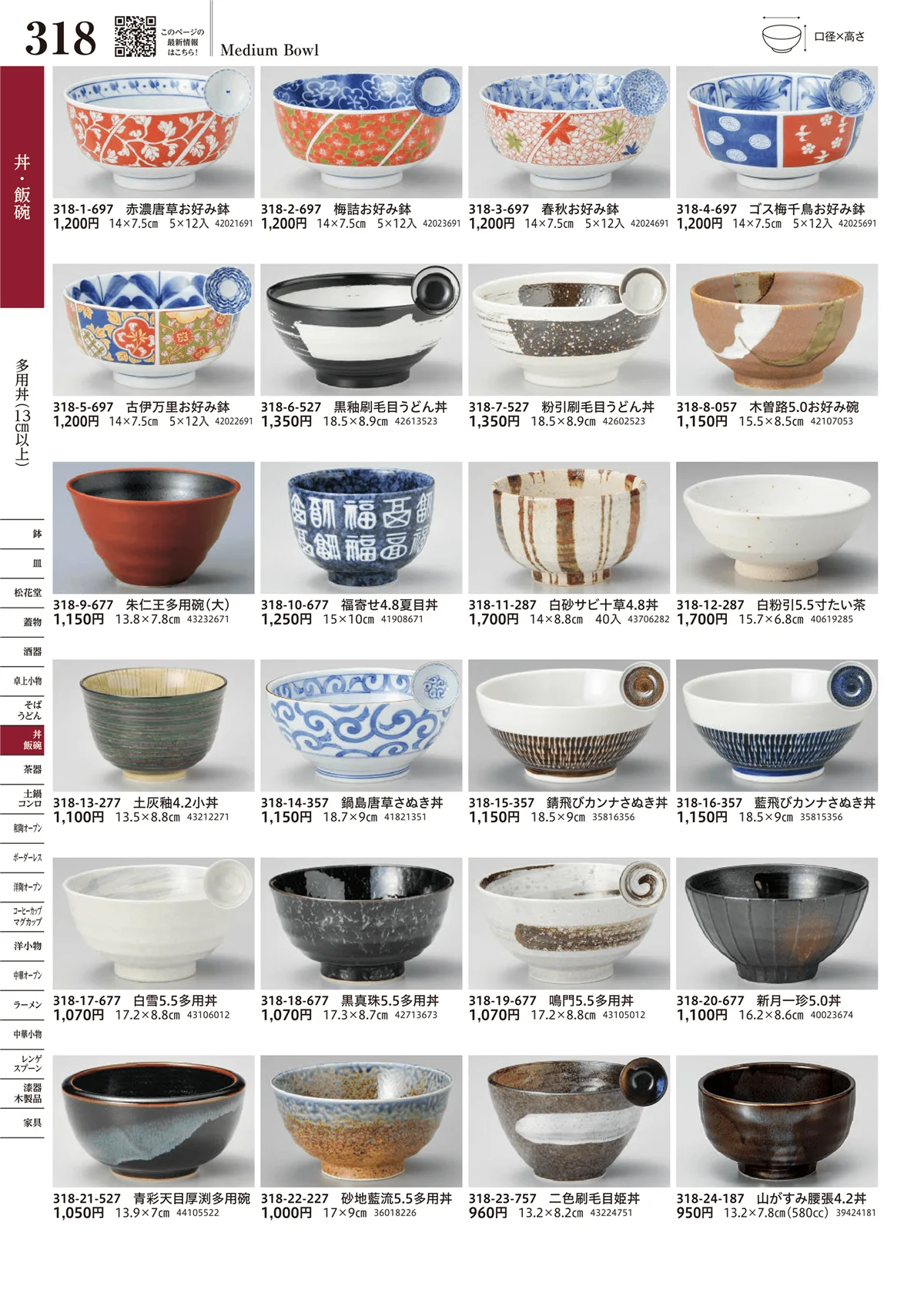 うつわvol.17・ページ番号318・多用丼（13cm以上）