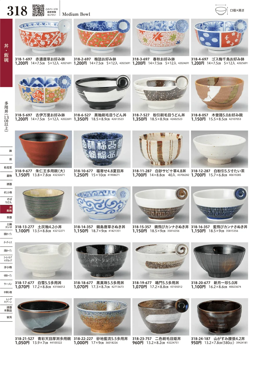 多用丼（13cm以上） ページ318