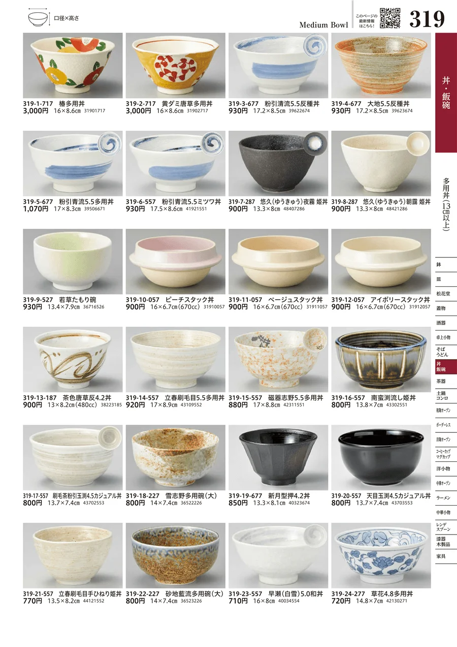 多用丼（13cm以上） ページ319