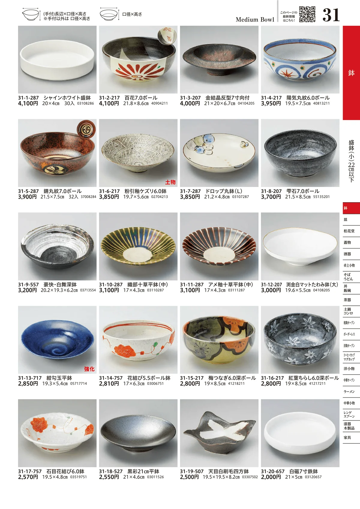 うつわvol.17・ページ番号31・盛鉢（小）（22cm以下）