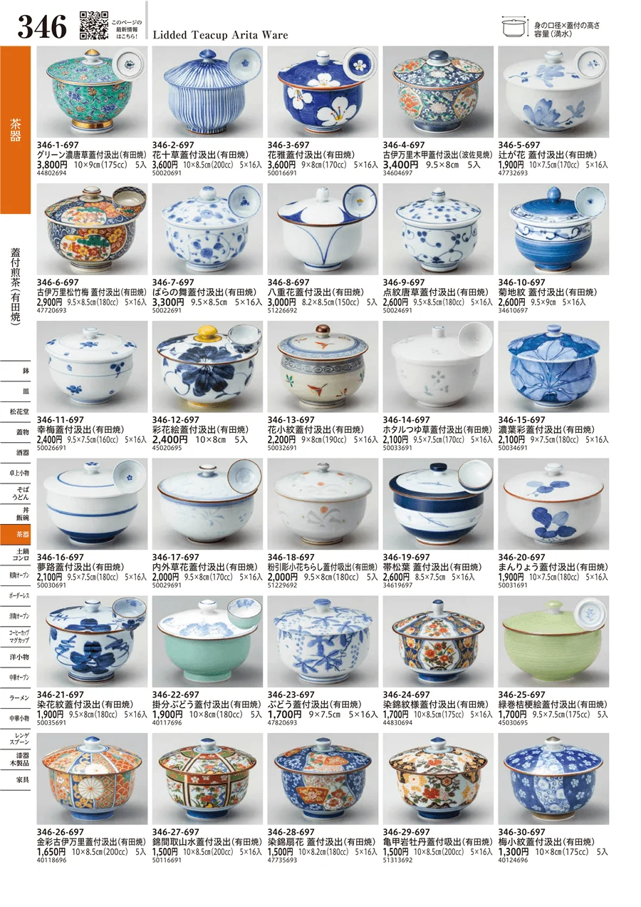 蓋付煎茶（有田焼） ページ346
