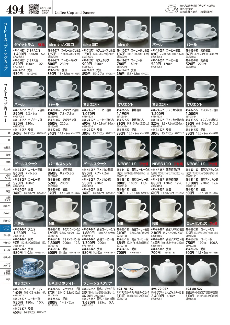 コーヒーカップ＆ソーサー ページ494