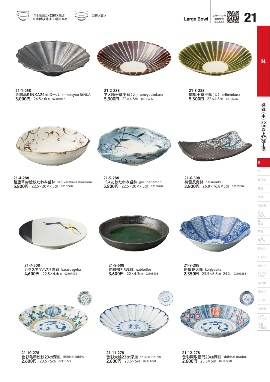 盛鉢（中）（22cm以上30cm未満） ページ21