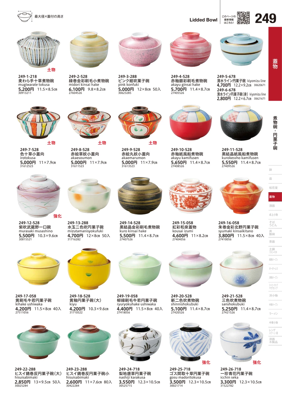 煮物碗・円菓子碗 ページ249