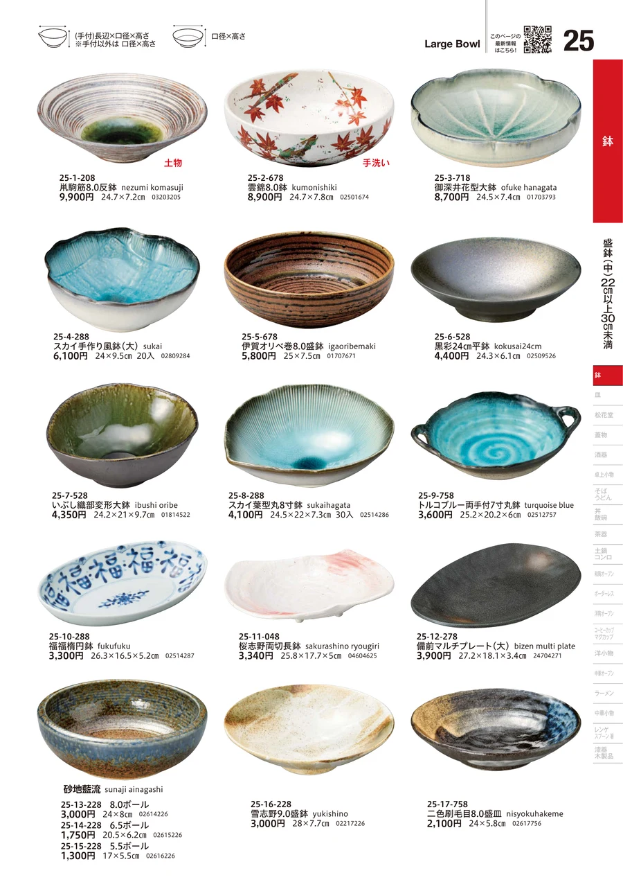 盛鉢（中）（22cm以上30cm未満） ページ25