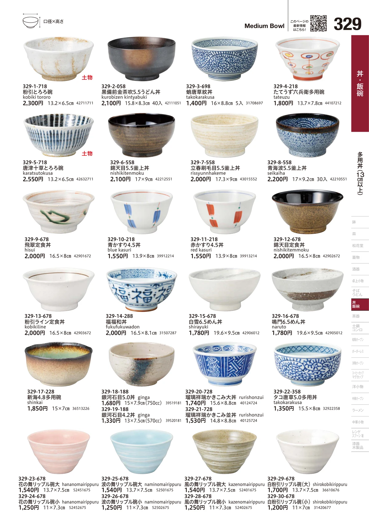 うつわvol.18・ページ番号329・多用丼（13cm以上）