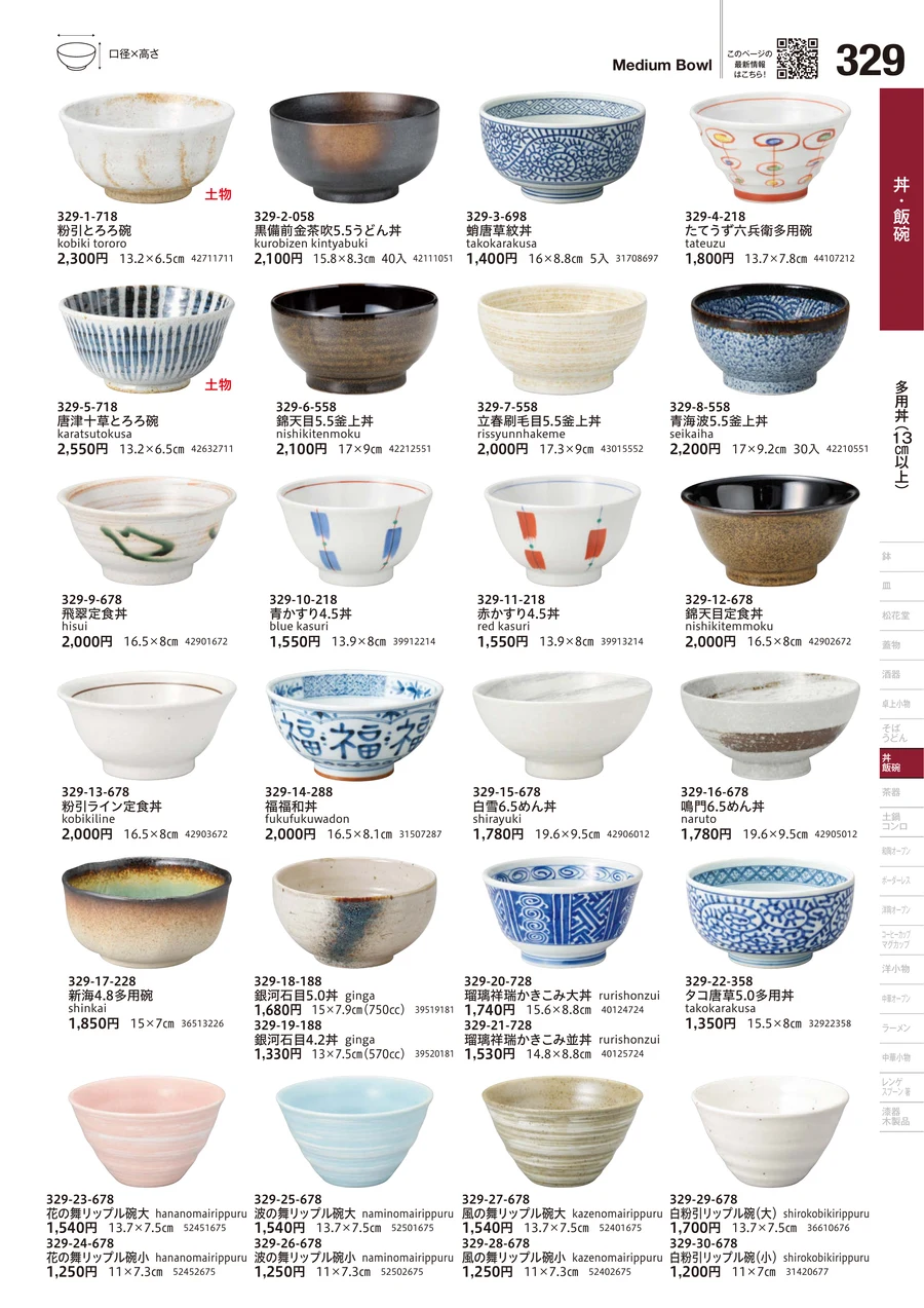 多用丼（13cm以上） ページ329