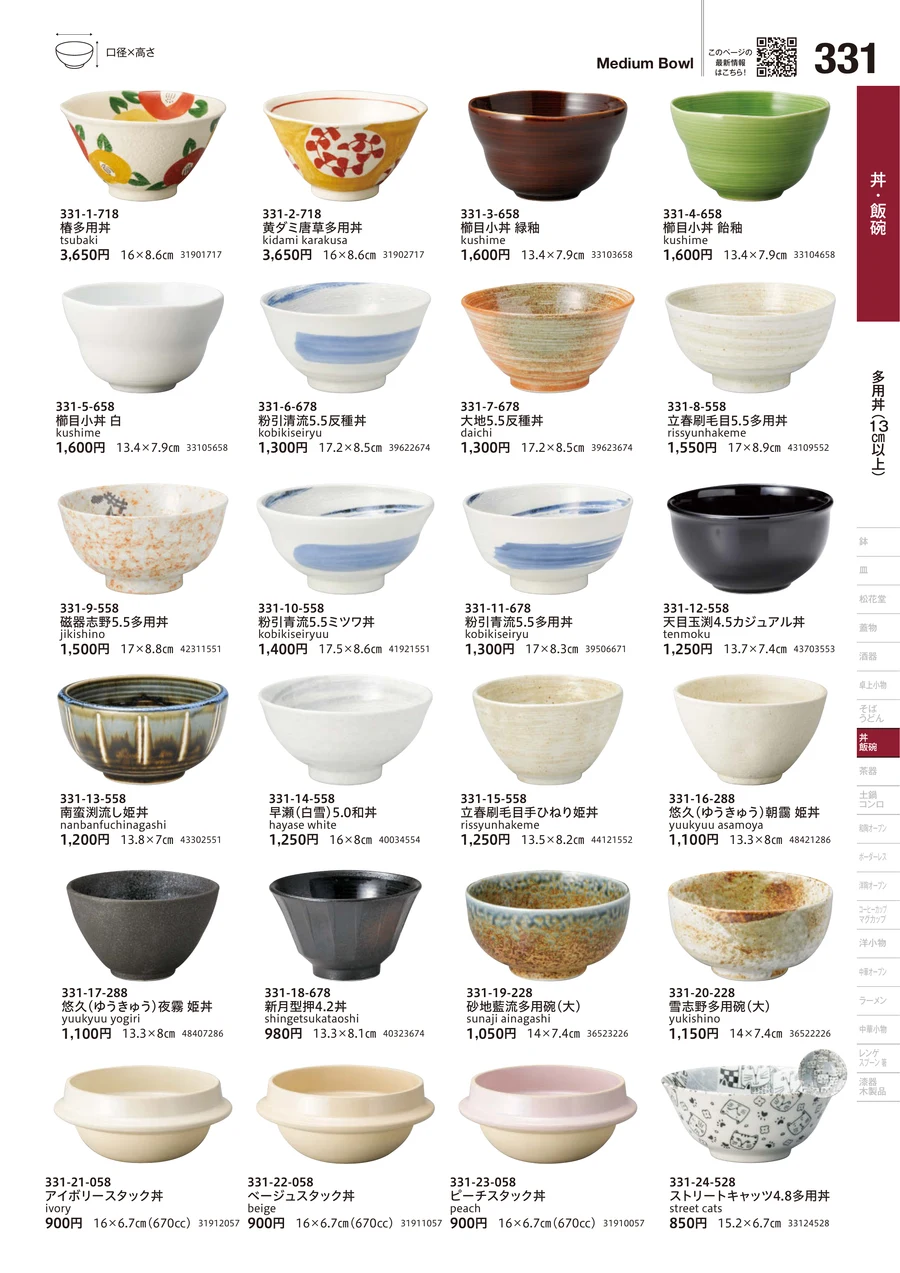多用丼（13cm以上） ページ331