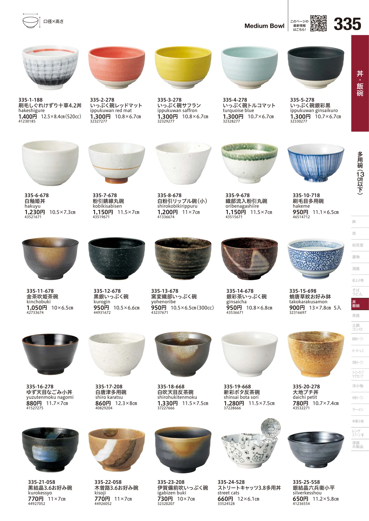 うつわvol.18・ページ番号335・多用碗（13cm以下）