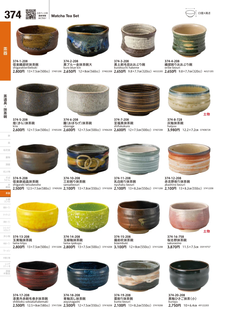 茶道具・抹茶碗 ページ374