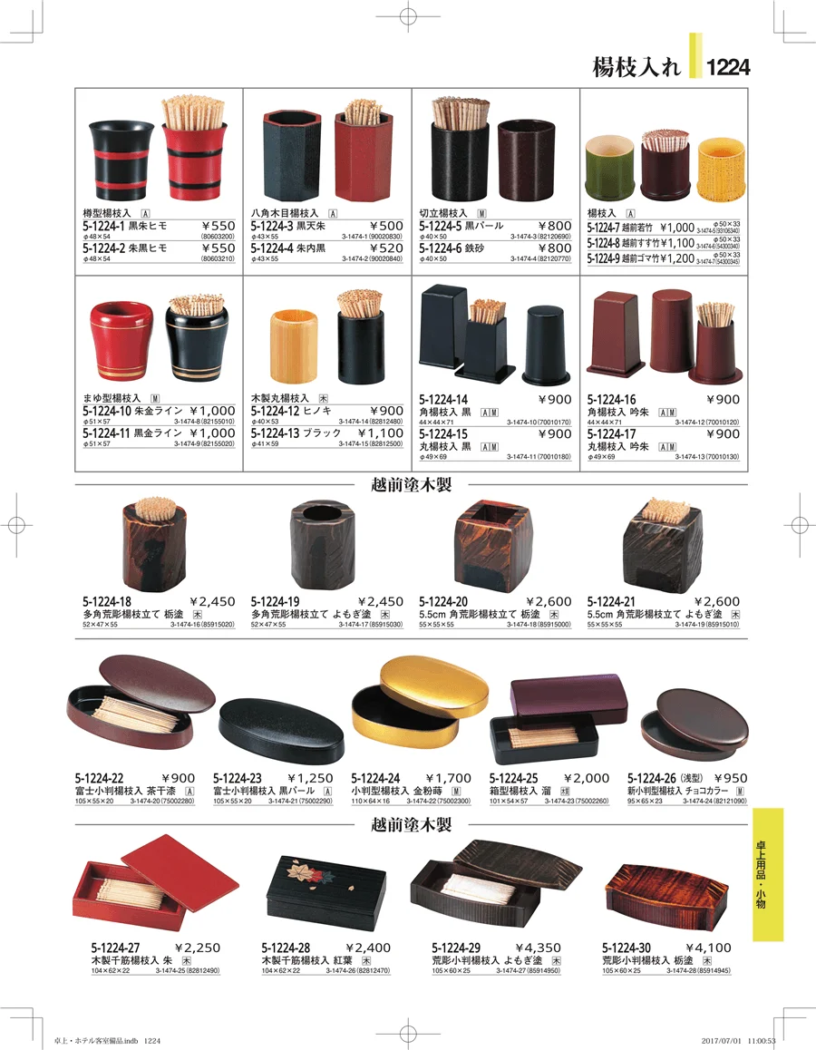 ホテル客室備品・卓上用品・浴室備品 ページ1224