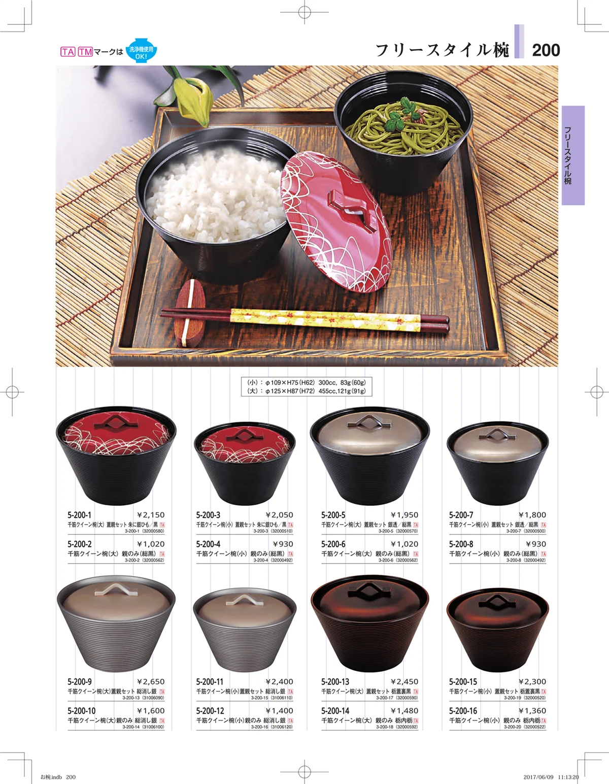 やすらぎ・ページ番号200・お椀・丼・飯器・鉢