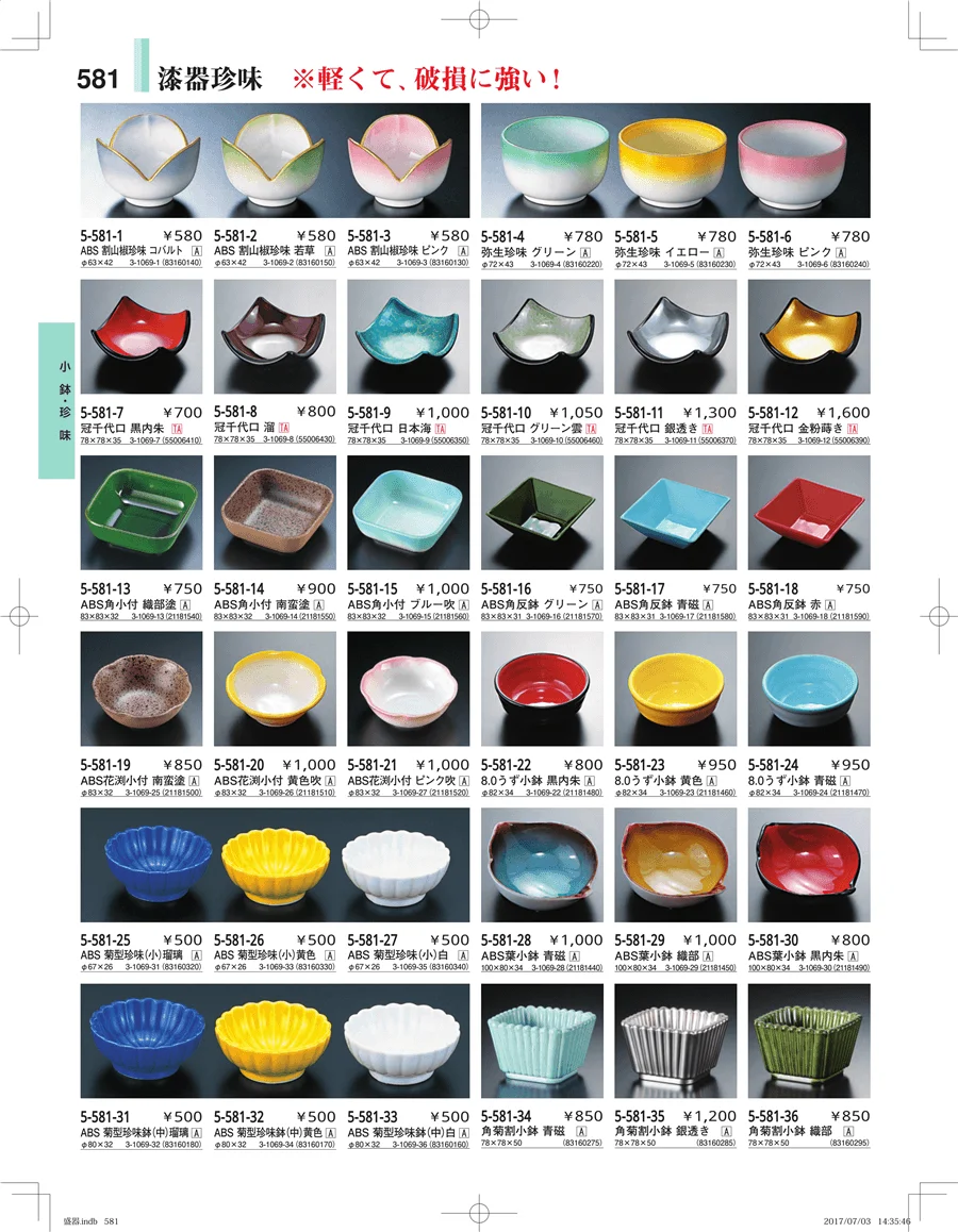 盛器・バイキング・プレート・珍味陶器 ページ581