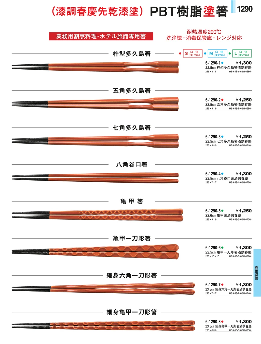 樹脂塗箸 ページ1290