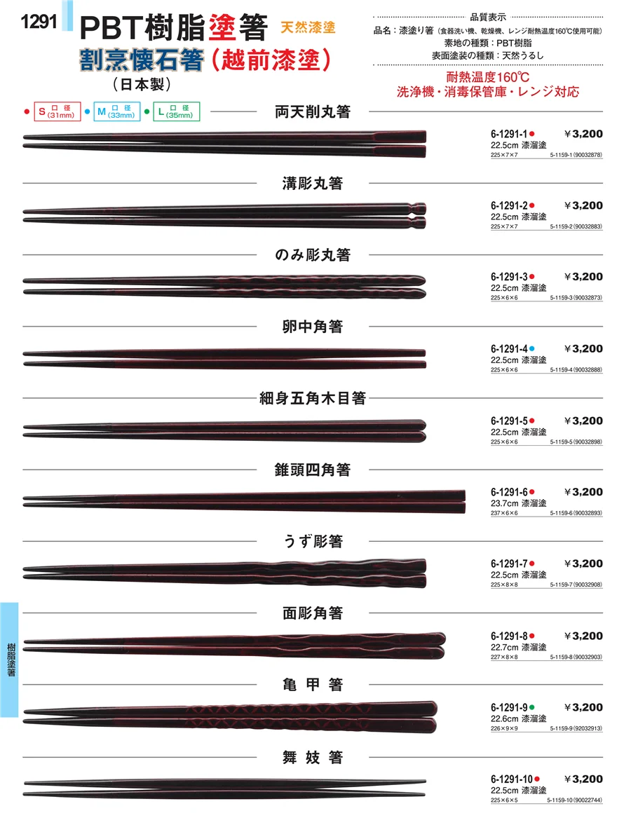 樹脂塗箸 ページ1291