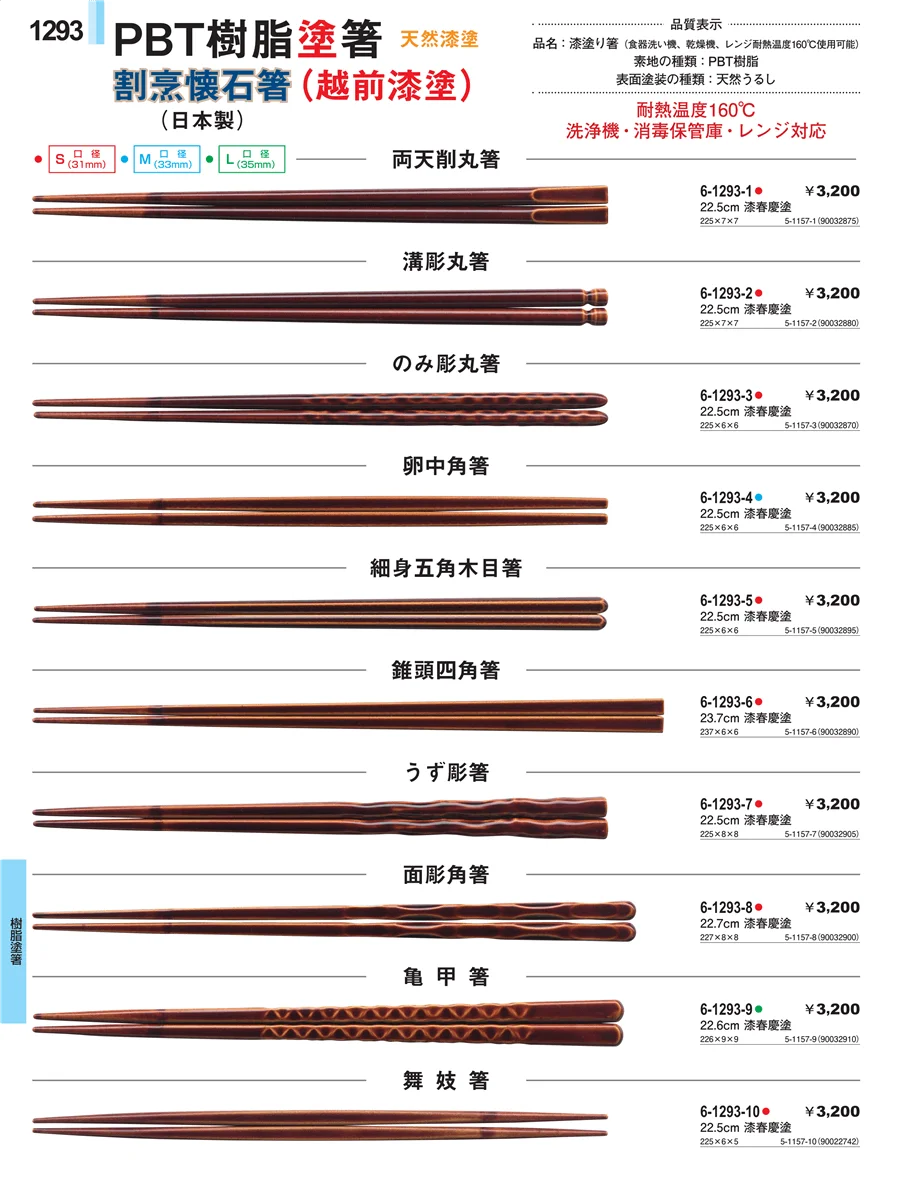 樹脂塗箸 ページ1293