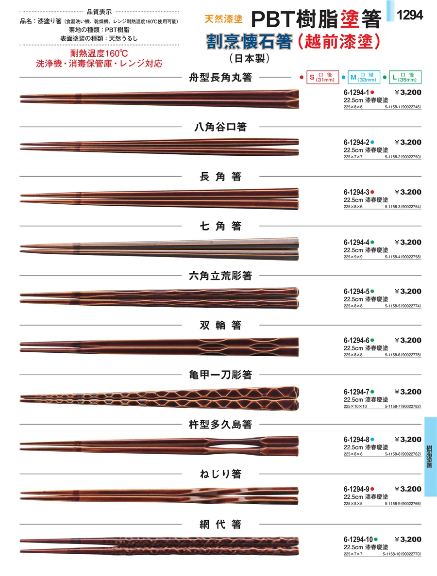樹脂塗箸 ページ1294
