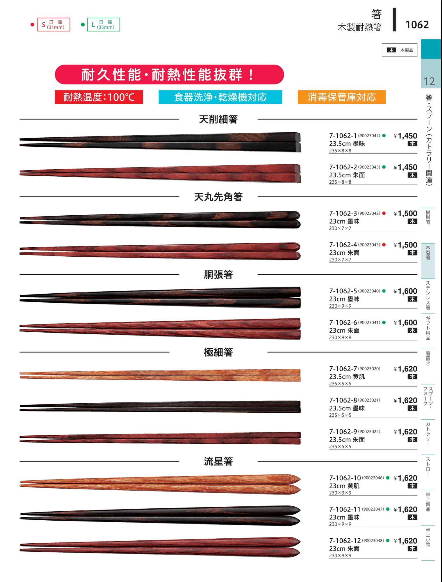 やすらぎvol.34・ページ番号1062・洗浄機対応箸