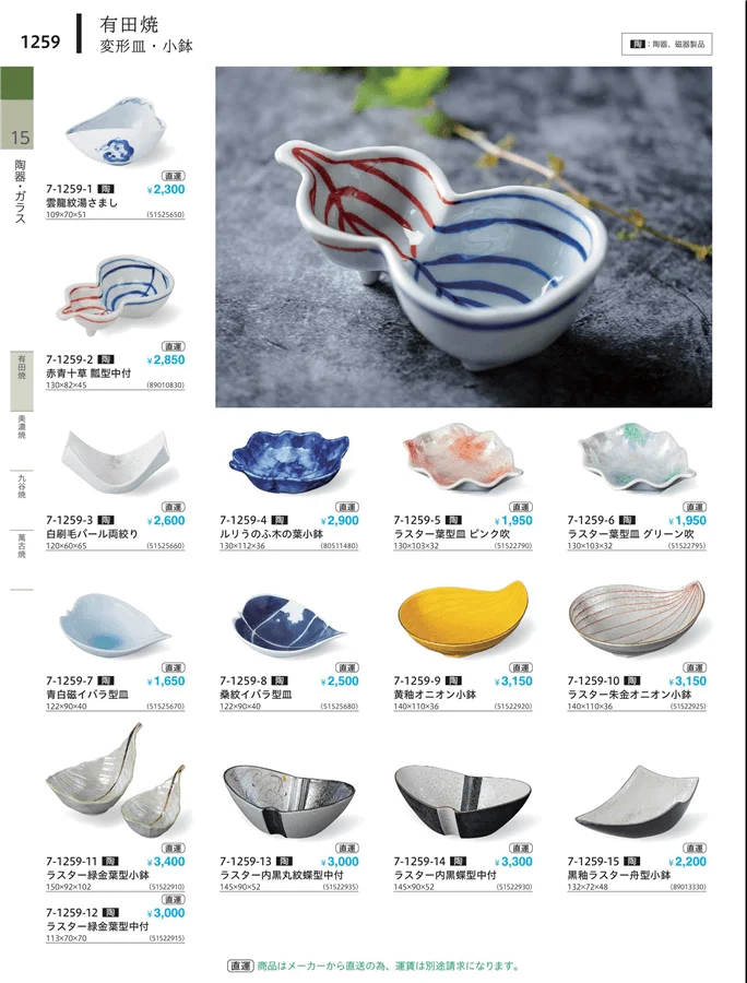 小鉢・小皿・変形皿・中付 ページ1259