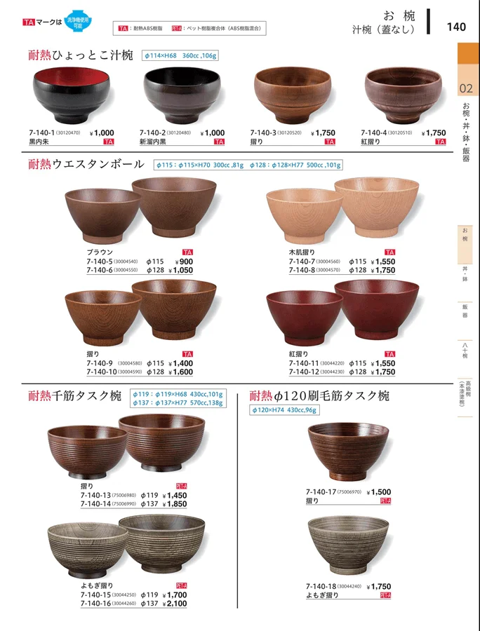 汁椀（蓋なし） ページ140