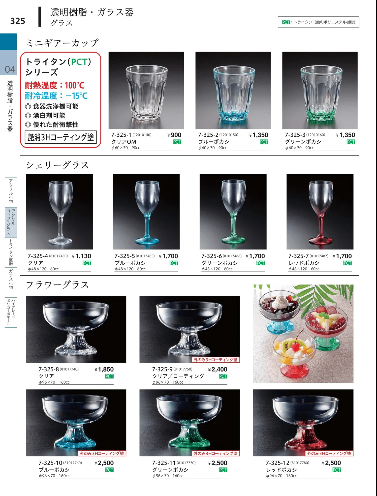 やすらぎvol.34・ページ番号325・アクリルカップ・グラス