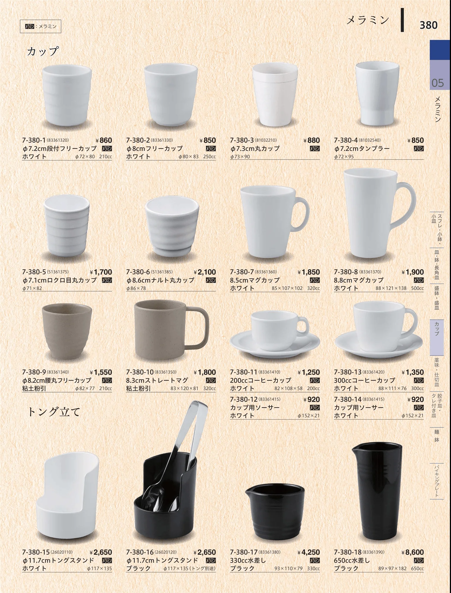 やすらぎvol.34・ページ番号380・洋皿・コーヒーカップ