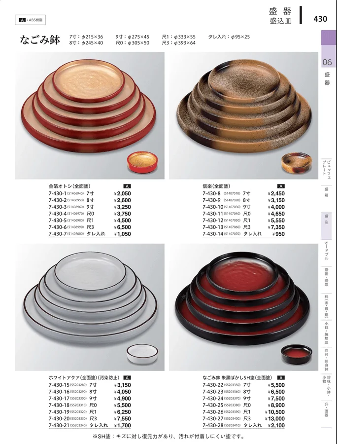 盛込・盛込皿（大皿） ページ430